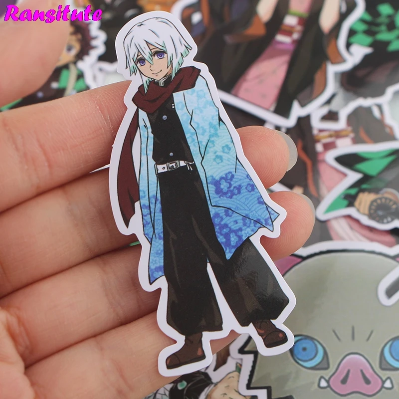 16 шт./компл. демон убийца: Kimetsu без Yaiba тапочки в виде персонажа аниме Стикеры Плакат Детская игрушка Стикеры ПВХ Водонепроницаемый весело Стикеры R719
