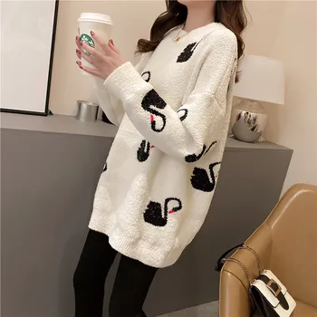 

Women Sweater Clothes New Fashion 2019 Autumn Lantern Sleeve Half Turtleneck Lady Sweater