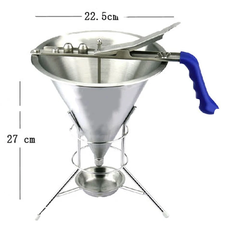

Free Shipping Heavy Duty Stainless Steel Takoyaki Dorayaki Taiyaki Waffle Cupcake Mini Dutch Pancake Batter Dispenser Funnel