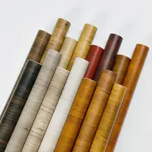 

Wood Grain Waterproof PVC Wallpapers DIY Self-adhesive Wall Stickers Stick to Door Furnitures Decorative Sticky Paper Decal Film