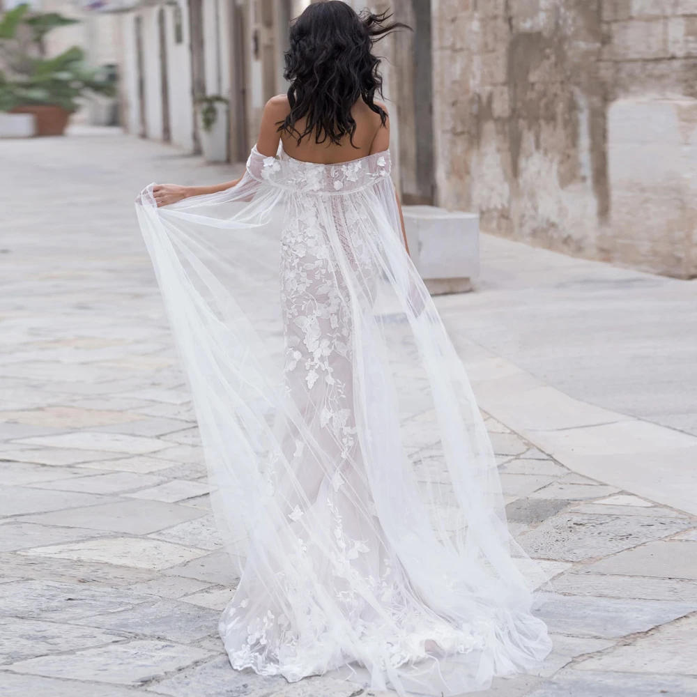 Романтические свадебные платья русалки с обертыванием на заказ Robe de Mairee кружевное свадебное платье корсет платье невесты