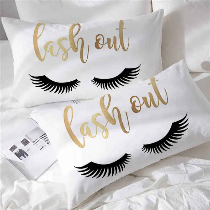 Eyelash Blesslife декоративная наволочка с ресницами, Золотая черная Милая наволочка с глазами забавная подушка, чехол для моды, подушка для девочек, протектор - Цвет: Eyelash