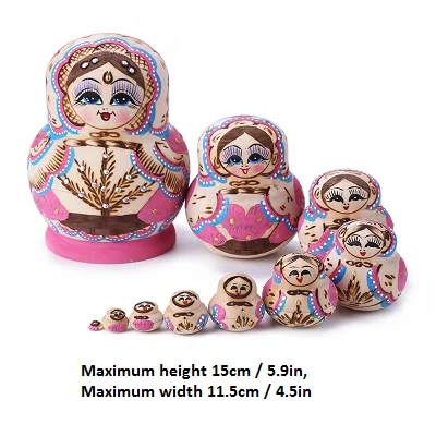 P 10 шт./компл. матрешки ручная роспись российские Matryoshka кукла ручной росписью, желающих русский Забавные куклы ремесла елочных игрушек - Цвет: P