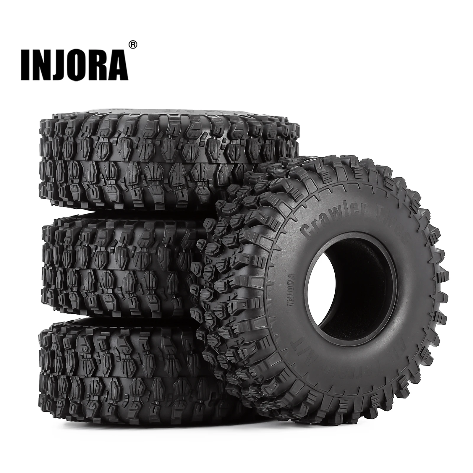 

INJORA 4PCS 120*42mm 1.9" Rubber All Terrain Wheel Tires for 1:10 RC Rock Crawler Car TRX4 Axial SCX10 Redcat Gen8