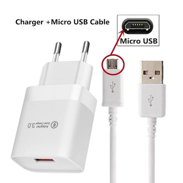 QC 3.0 USB Charger Quick Charge Phone Fast Charging Adapter For Realme C21 Samsung Xiaomi 11 Lite Mobile Phone Charger Cable