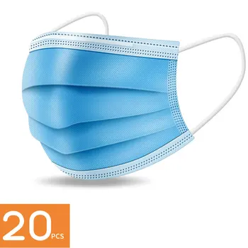

20 pieces in Pack Disposable Mask Mouth Mask 3 Layers Ear-loop Non-woven Filter Protective Mask Fast Free Shipping.