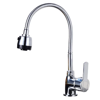 

Chrome Brass Basin Kitchen Faucet Vessel Sink Mixer Tap Spring Dual Swivel Spouts Sink Mixer Bathroom Faucets Hot Cold