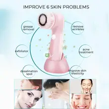 Очищающее средство для лица 3 в 1 электрическая вращающаяся щетка для лица Массажер для удаления черных точек уход за кожей глубокая чистка перезаряжаемый
