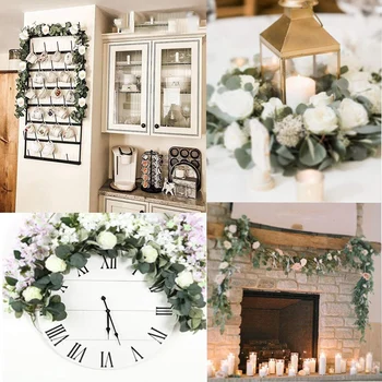 

Artificial Eucalyptus Garland with Rose 2PCS Wedding Arch Decorations Greenery Garlands Eucalyptus Leaves Backdrop Wall Party Fe