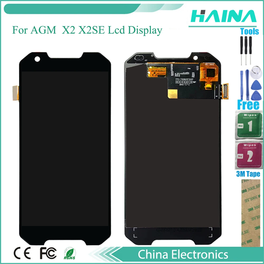 

5.5inch For AGM X2 X2se LCD Display+Touch panel Screen Replacement Digitizer module Assembly Panel Glass repair lcd tools