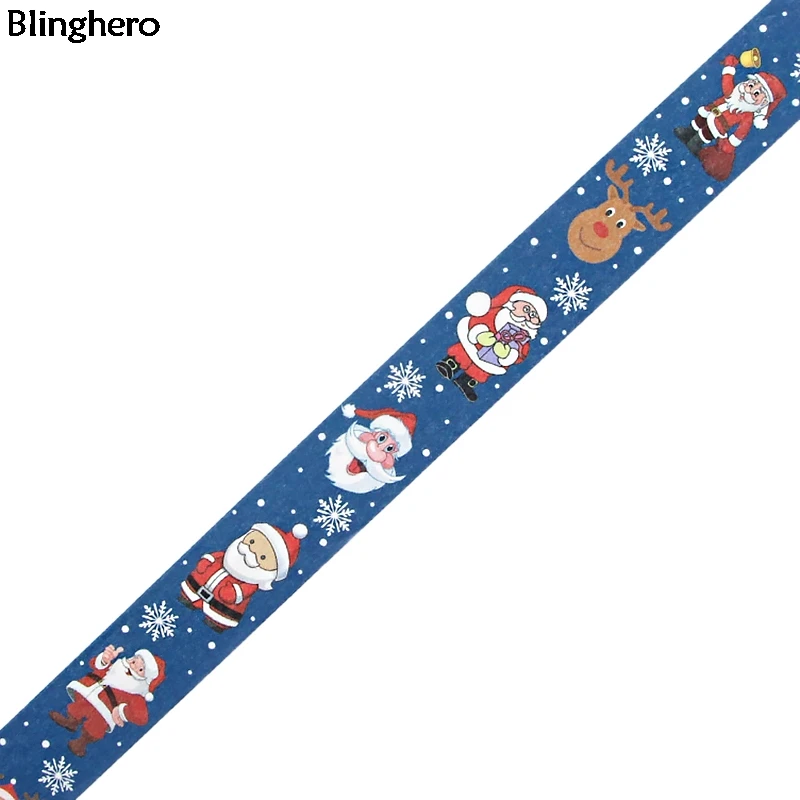 10 шт./компл. Blinghero Рождество 15 мм х 5 м лента Washi мультфильм Санта Клаус малярный скотч Прохладный олень клейкая лента для подарков для Семья BH0401