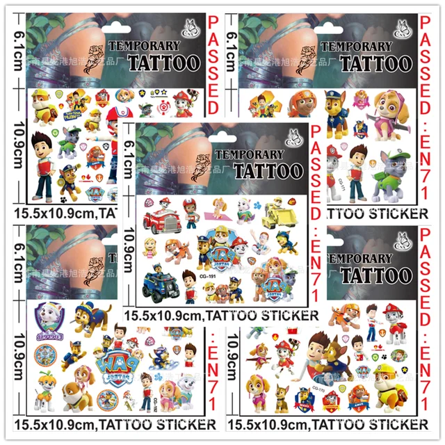 2021 Paw Patrol Children Cartoon Tattoo Stickers  Fashion  Kindergarten Reward Stickers  Early Education Stickers Birthday Gift 2