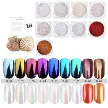 

0.5g Bottle Nail Glitter Powder Shell Mermaid Chrome Nail Powder Nail Art Decoration DIY Manicure Nail Glitters Pigment 9 Colors
