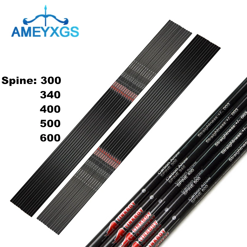 

6/12Pcs 30" 32" Archery Pure Carbon Arrows Shaft SP300-600 ID6.2mm Carbon Arrow Shafts DIY Tools Hunting Shooting Accessories