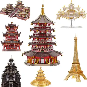 

Piececool World Great Architecture Building Tower Model 3D DIY Jigsaw Metal Laser Cut Puzzle Assemble Toys For Boy Adult Gift