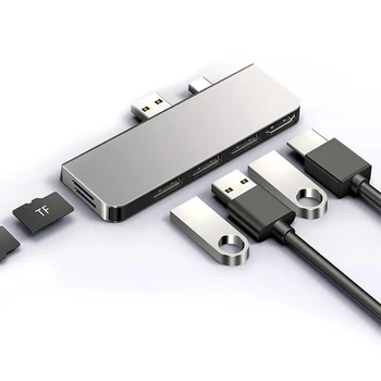 

USB 3.0 Type-C Hub To HDMI Adapter 3 USB Hub with Hub 3.0 TF SD Reader Slot for Surface Pro 4/5/6