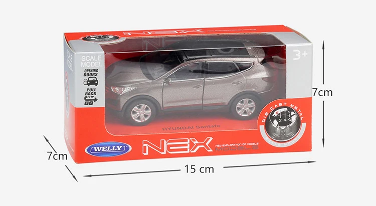 WELLY литой 1:36 Масштаб hyundai Santafe Similator игрушечный автомобиль модель автомобиля оттягивающийся Металлический Игрушечный Автомобиль для детей Коллекция подарков