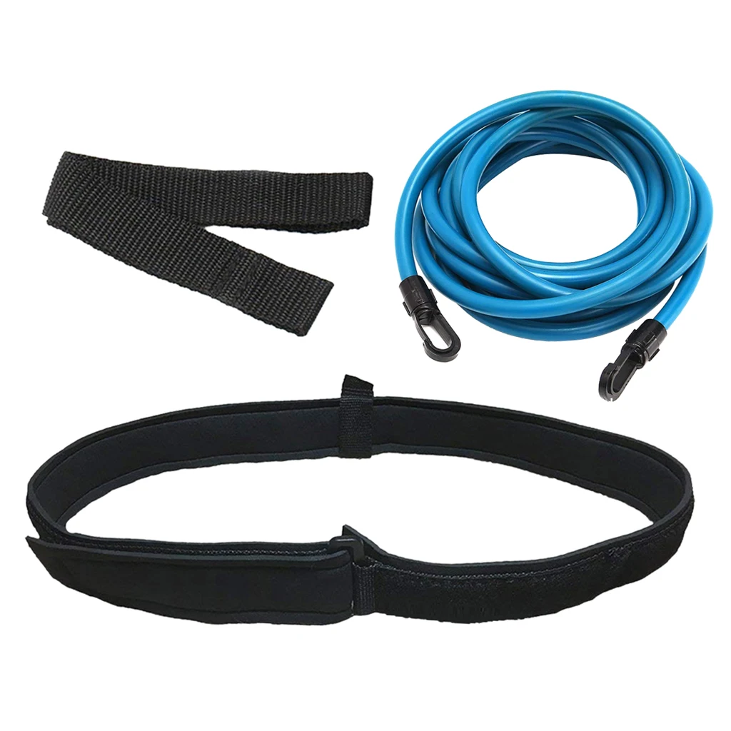 Swimming Resistance Belt Swim Training Band Swim Elastic Exerciser Belt with One Waist Strap One mesh Storage Bag