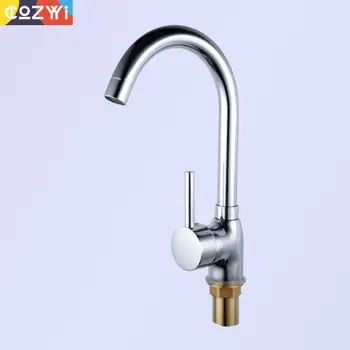 

All Brass Kitchen-faucet 360 Degree Rotation Deck Mounted Single Hole Chorme Plating Rotatable Sink Tap