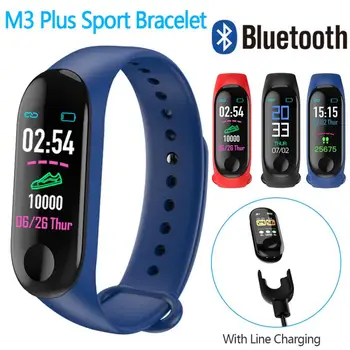 

M3 Plus Pedometer Bluetooth Smart Watch Heart Rate Monitor Fitness Running Tracker Bracelet Wristband Pedometer Smart Band
