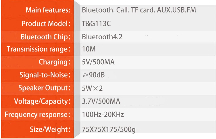 TG113C Bluetooth динамик портативный Открытый громкий динамик Беспроводная колонка 3D 10 Вт стерео музыка объемная Поддержка FM TFCard бас-бокс