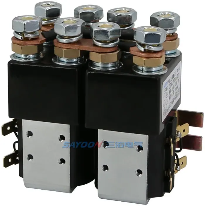 

SAYOON CZWJ100A-2T DC6V 12v 24V 36V 48V 60V 72V 100A контактор используется для электрических транспортных средств, инженерных машин и так далее.