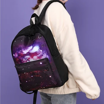 

Girls Nylon Stationery Teenagers Backpack Books Zipper Closure School Bag Fashion Outdoor Casual Wear Resistant Primary Students