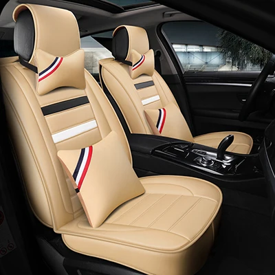 WLMWL универсальный кожаный чехол для автокресла для Opel Astra g h Antara Vectra b c zafira a b все модели аксессуаров для стайлинга автомобилей - Название цвета: Beige pillow