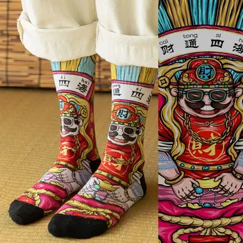 

Socks Male Stockings Spring Summer 3D Printed Japanese-style Cartoon INS Fashion Hight-top Moisture Wicking Couples Tube Cotton