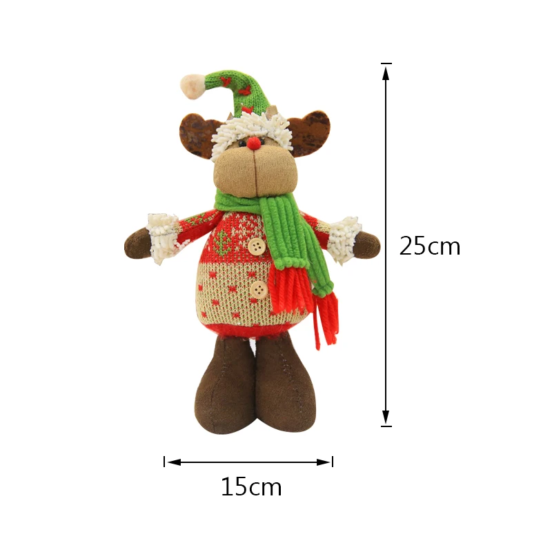 Большие размеры Рождественские куклы выдвижной Санта-Клаус снеговик лося игрушки рождественские фигурки Рождественский подарок для ребенка красный орнамент с рождественской елкой - Color: F 25x15cm