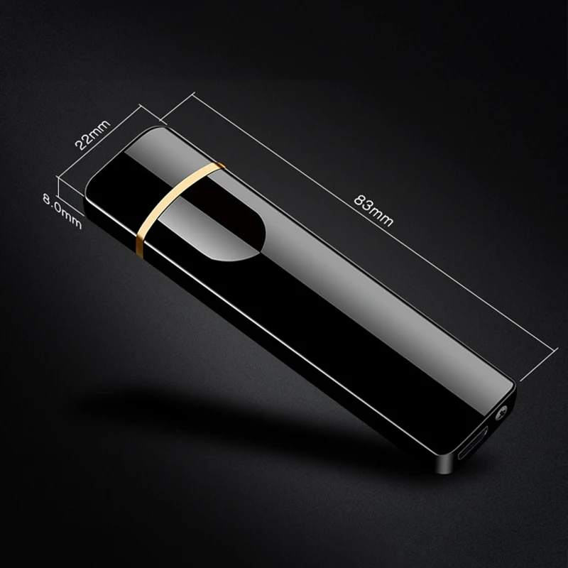 USB перезаряжаемая зажигалка с тонким сенсорным экраном encendedor зажигалки для сигарет маленькая ветрозащитная беспламенная электрическая плазменная зажигалка