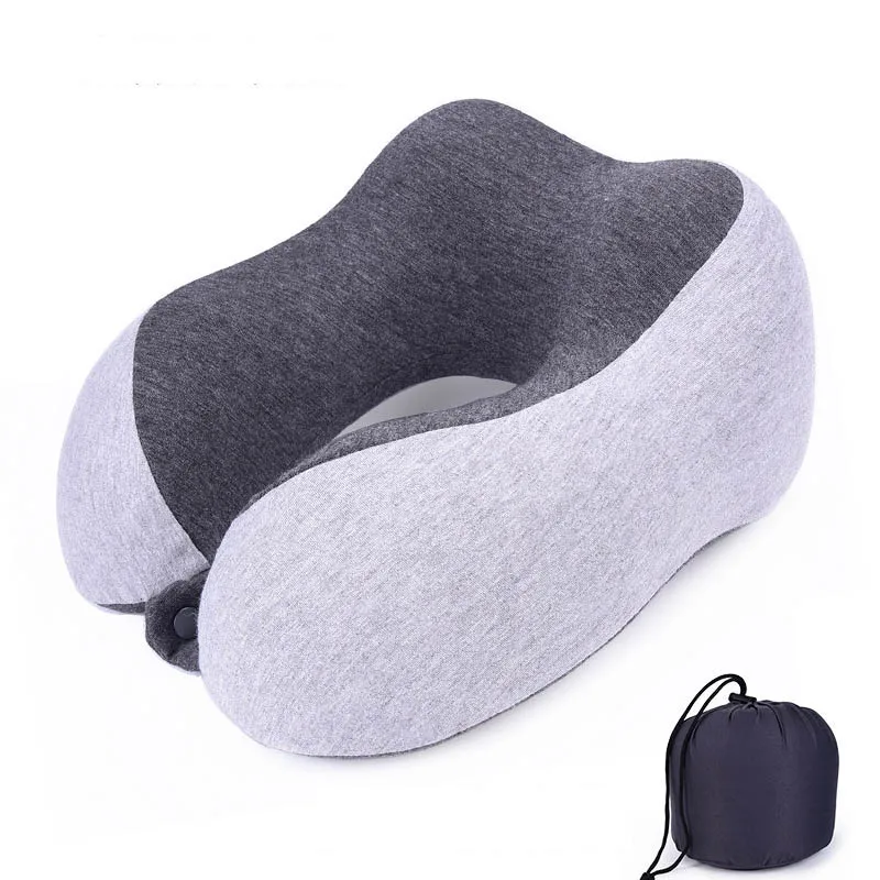 cotton gray Пены памяти Путешествия шеи ортопедические подушки медленный отскок твердый шейный затылочный медицинский постельный принадлежности подушки - Цвет: cotton gray
