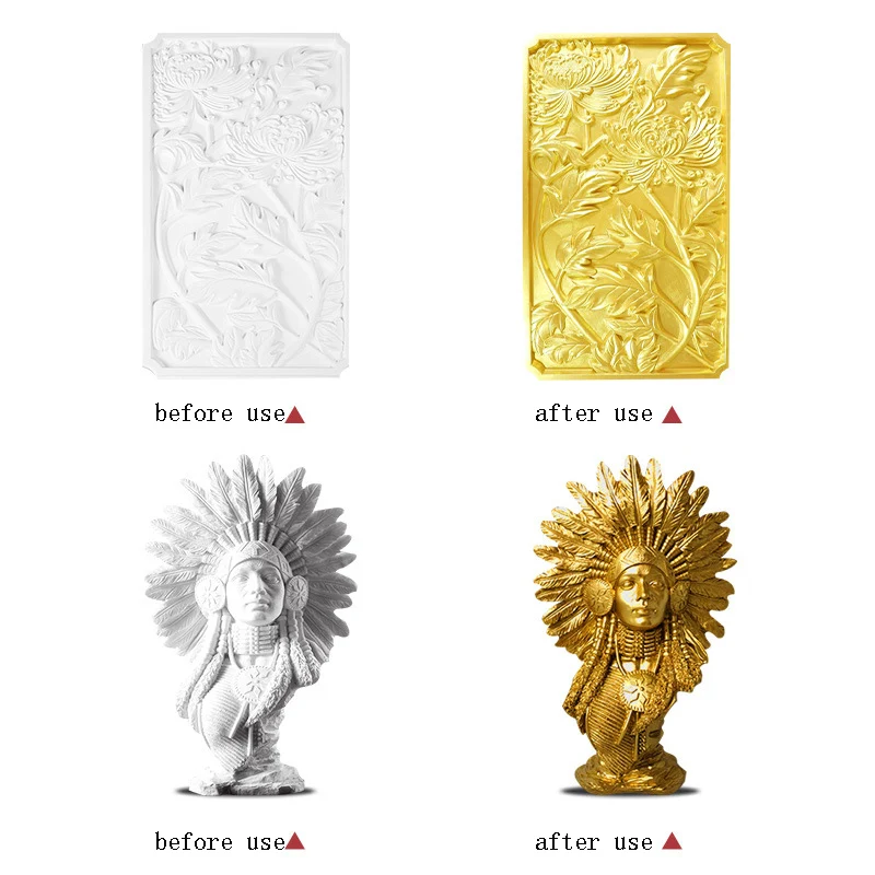 Water-based metallic paint 24K shiny gold leaf paint flashing bronzing gold exterior wall plaque pai