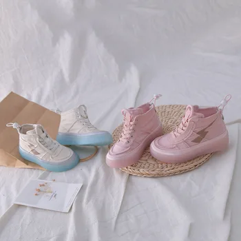 

Child Sport Shoes Single Boots satin Stretch Fashion Breathable Kids Boy Shoes Girls Anti-Slippery Sneakers Baby Running Shoes