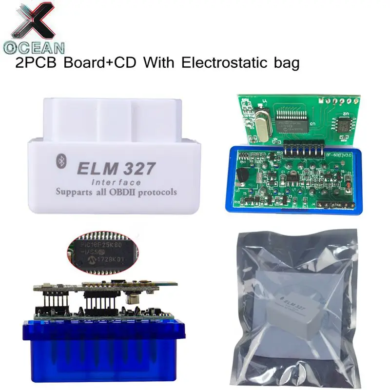 Диагностический прибор ELM 327 Bluetooth V1.5 чип PIC18F25K80 OBD2 OBDII| |