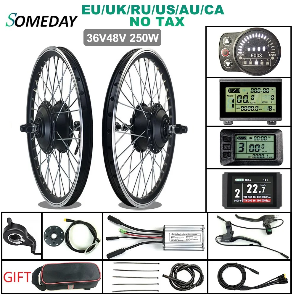 Algún día enchufe a prueba de agua 36V/48V 250W Kit de conversión de bicicleta eléctrica 16 29 "700C rueda trasera del Motor del cubo giratorio para Ebike|Motor de bicicleta eléctrica| - AliExpress