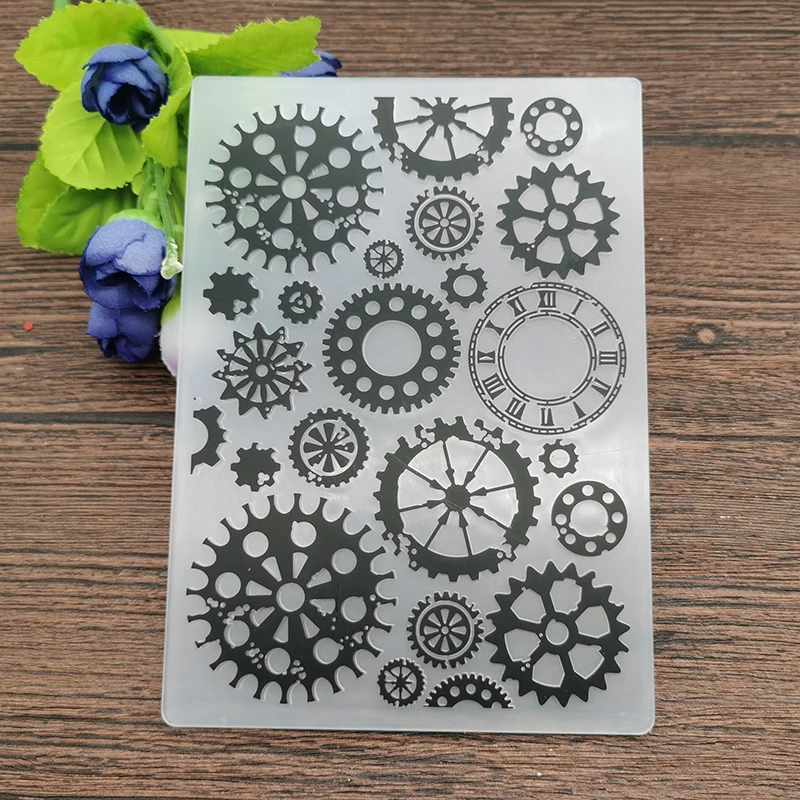 Gear print DIY Plastic Embossing Folders for DIY Scrapbooking Paper Craft/Card Making Decoration Supplies