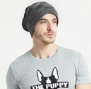 

New Style Men Women Fleece Beanie Skull Cap Unisex Cashmere Wool Knit Winter Hat Beanie Grey Knit Oversize Baggy Slouchy Beanie