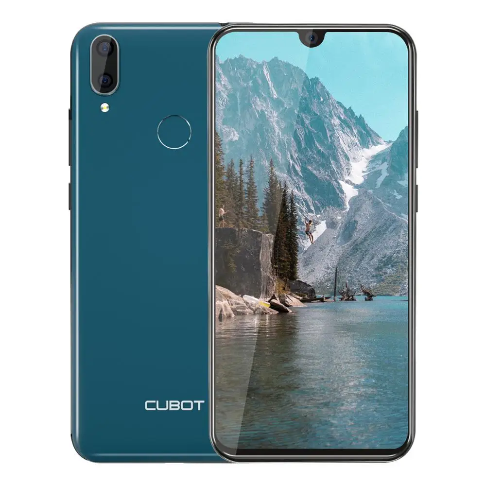  Cubot R19 Android 9.0 19:9 3GB 32GB Quad Core Fingerprint Smartphone 5.71''Water Drop Screen Dual B