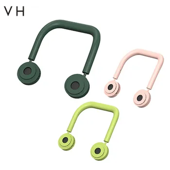 

VH Neck Band Hands-Free Hanging Leafless USB Rechargeable Dual Fan Mini Air Cooler Adjustable Portable Fan for Summer