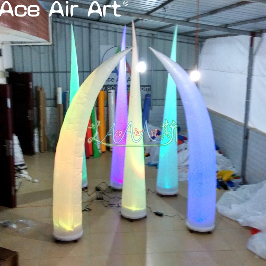 2 PCS Led Inflatable Lighting Tube Column Air Blown Inflatable Pillar and Cones For DJ and Club Background Decor 5