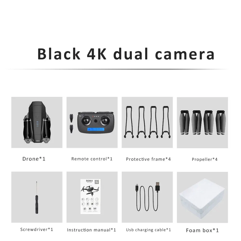 SG901 2,4 ГГц 4CH 6-Axis 4 K/1080 P Бла(беспилотный летательный аппарат двойной Камера Дрон стабильный Gimbal 4096*3072 Квадрокоптер беспилотный летательный аппарат позиционирования после Drone