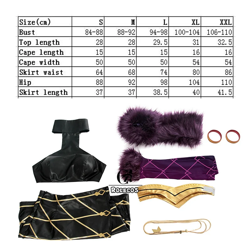 ROLECOS Game LOL K/DA Evelynn Cosplay Costume Set - Women's Sexy Leather Top, Skirt, and Cape. Perfect for LOL KDA Evelynn Cosplay. image 5