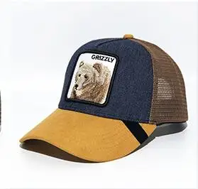 С биркой broidery GRIZZLY Snapback бейсболка для дальнобойщика козырек животных фермы