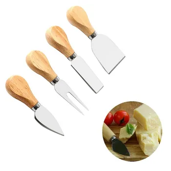 

4pcs/set Knives Cheese Grater Board Set Bamboo Wood Handle Slicer Kit Kitchen Cooking Tool Cheese Cutter