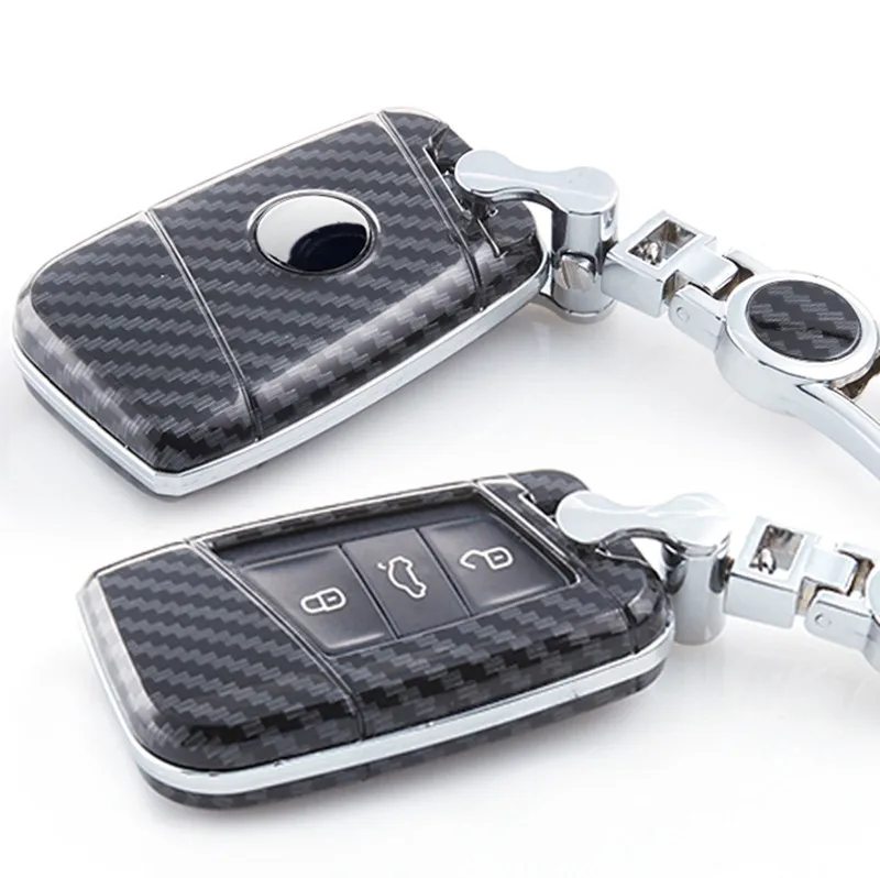 Чехол для ключей из углеродного волокна для Volkswagen VW Golf 7 MK7 Tiguan для Skoda Octavia A7 RS для Seat Leon Ibiza