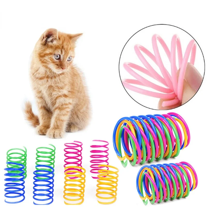 4/8/16/20pcs Kitten Cat Toys Wide Durable Heavy Gauge Spring Toy Colorful Springs Pet Coil Spiral Intera | Дом и сад