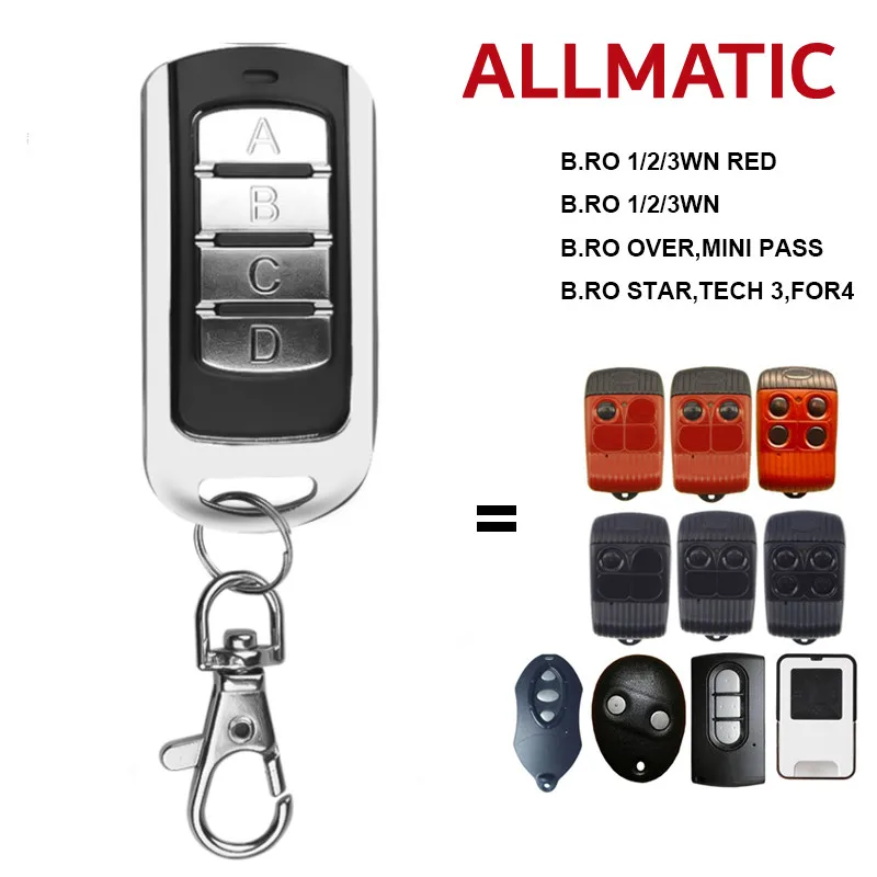 Garage Remote for ALLMATIC MINI PASS BRO OVER B.RO 1WN RED B.RO STAR TECH 3 433MHz Command ALLMATIC Gate Remote Control Newest