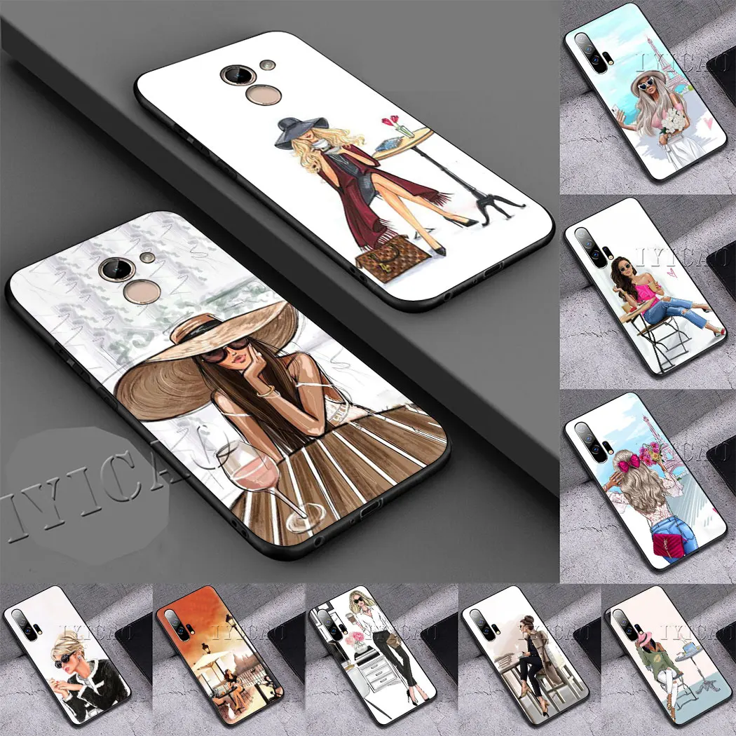 Princess Girl boss coffee Soft Case for Honor 6A 7A Pro 7C 5.99in 7X 8 Lite 8X 8c 9 10 9X Note 20 View | Мобильные телефоны и
