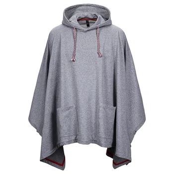 

The 2019 winter trend menswear assassin's creed hoodie dark black loose pocket coat cape irregular hoodie